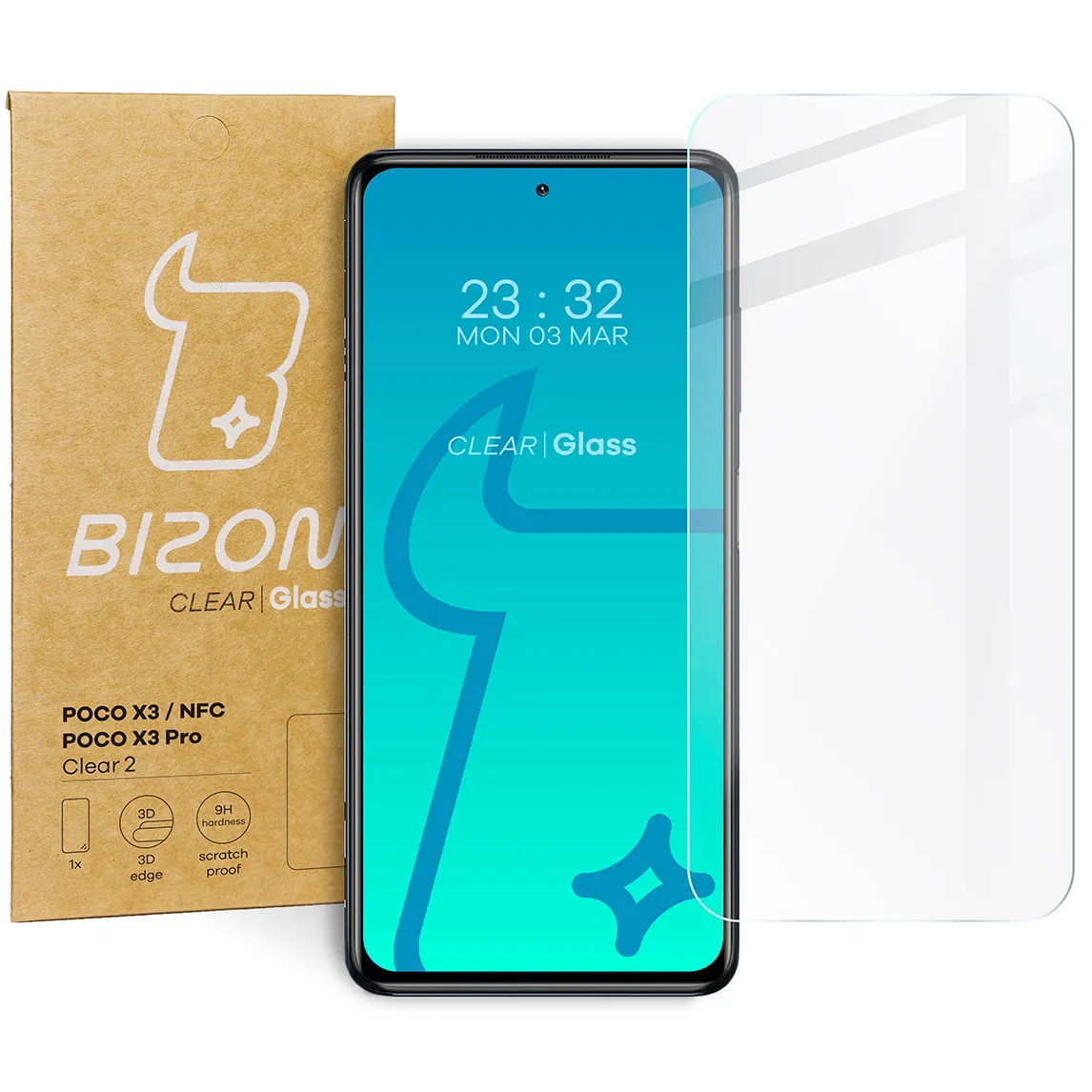 Szkło hartowane Bizon Clear 2 do Xiaomi Poco X3 / NFC / PRO