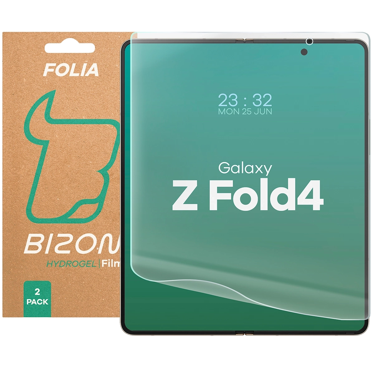 Folia hydrożelowa Bizon na środkowy ekran Glass Hydrogel Mid Duo do do Samsung Galaxy Z Fold4, 2 sztuki