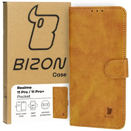 Etui Bizon Pocket do Realme 11 Pro / 11 Pro+ Brązowy