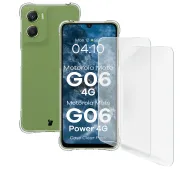 Bizon elastyczne etui + 2x folia ochronna Clear Pack do Motorola Moto G06 4G / G06 Power 4G
