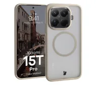 Bizon MatteO do Xiaomi 15T Pro Półprzezroczyste z beżową ramką