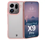 Bizon Angelo do Oppo Find X9 Pro Półprzeźroczyste z różową ramką