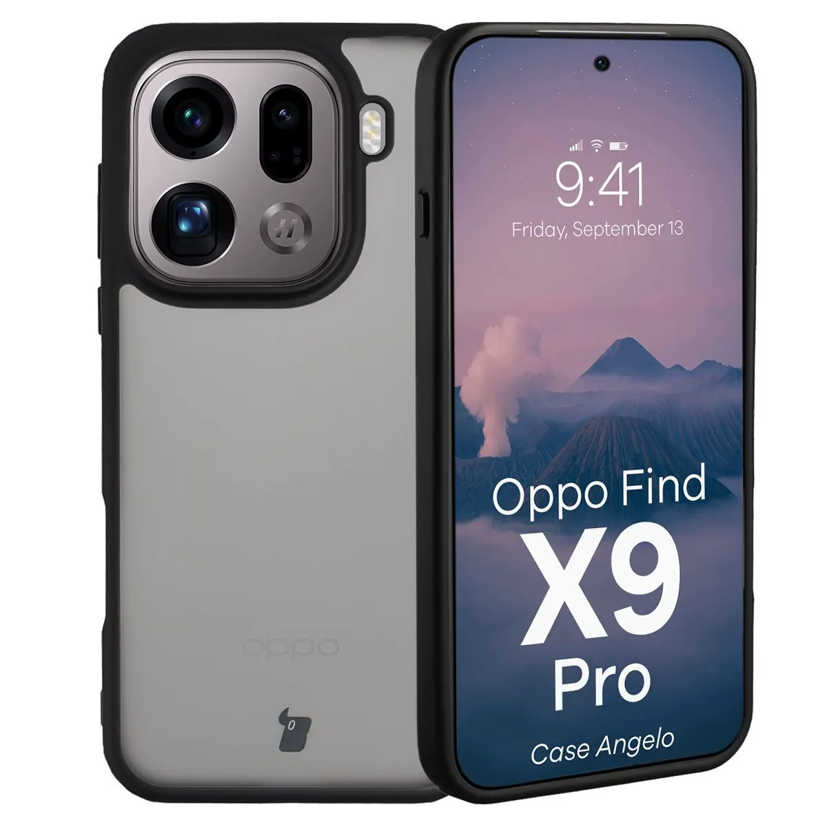 Etui Bizon Angelo do Oppo Find X9 Pro Przydymione-czarne