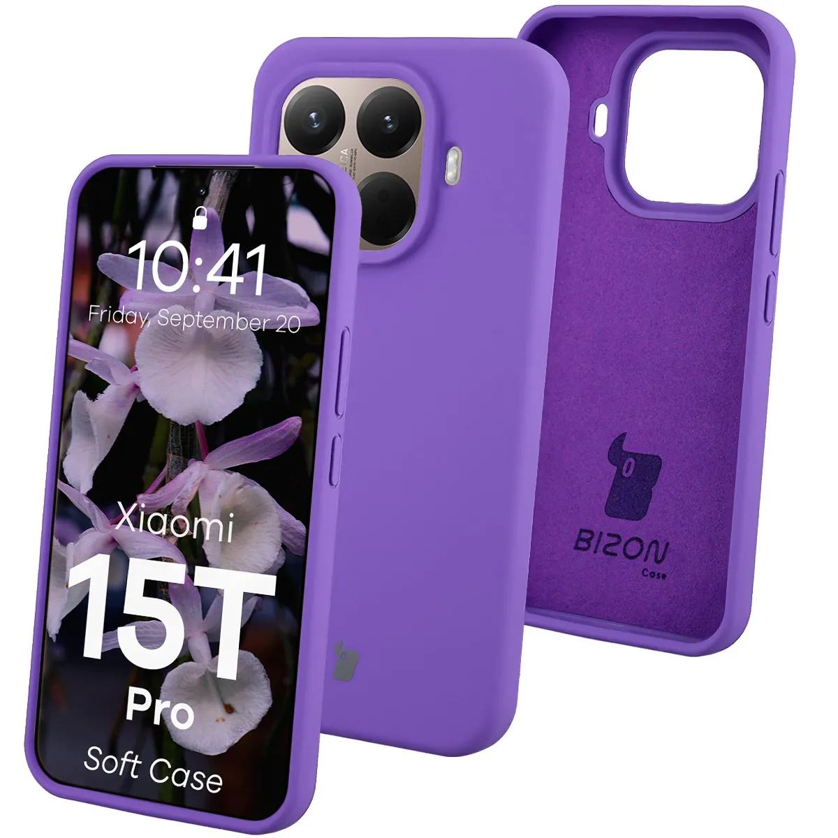 Etui Bizon Soft Case do Xiaomi 15T Pro Fioletowy