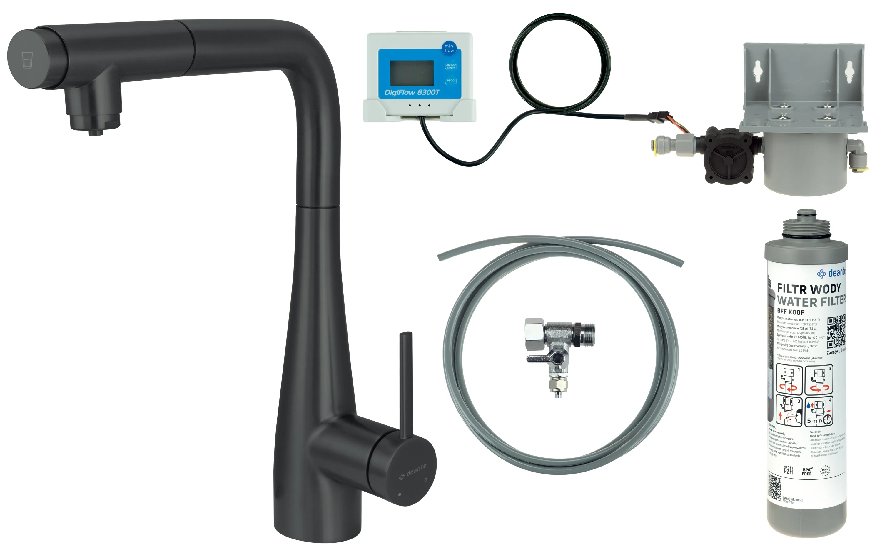 Bateria Deante Eridan Neo BREFN75M Czarny Stal szlachetna