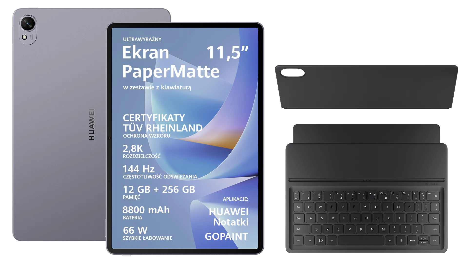 Tablet Huawei MatePad 11.5S 2026 12/256GB WiFi Szary + klawiatura
