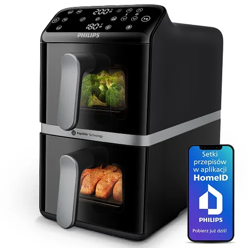 Air fryer Philips Ovi Stacked Dual Basket NA461/00 2750W 10l Aplikacja mobilna