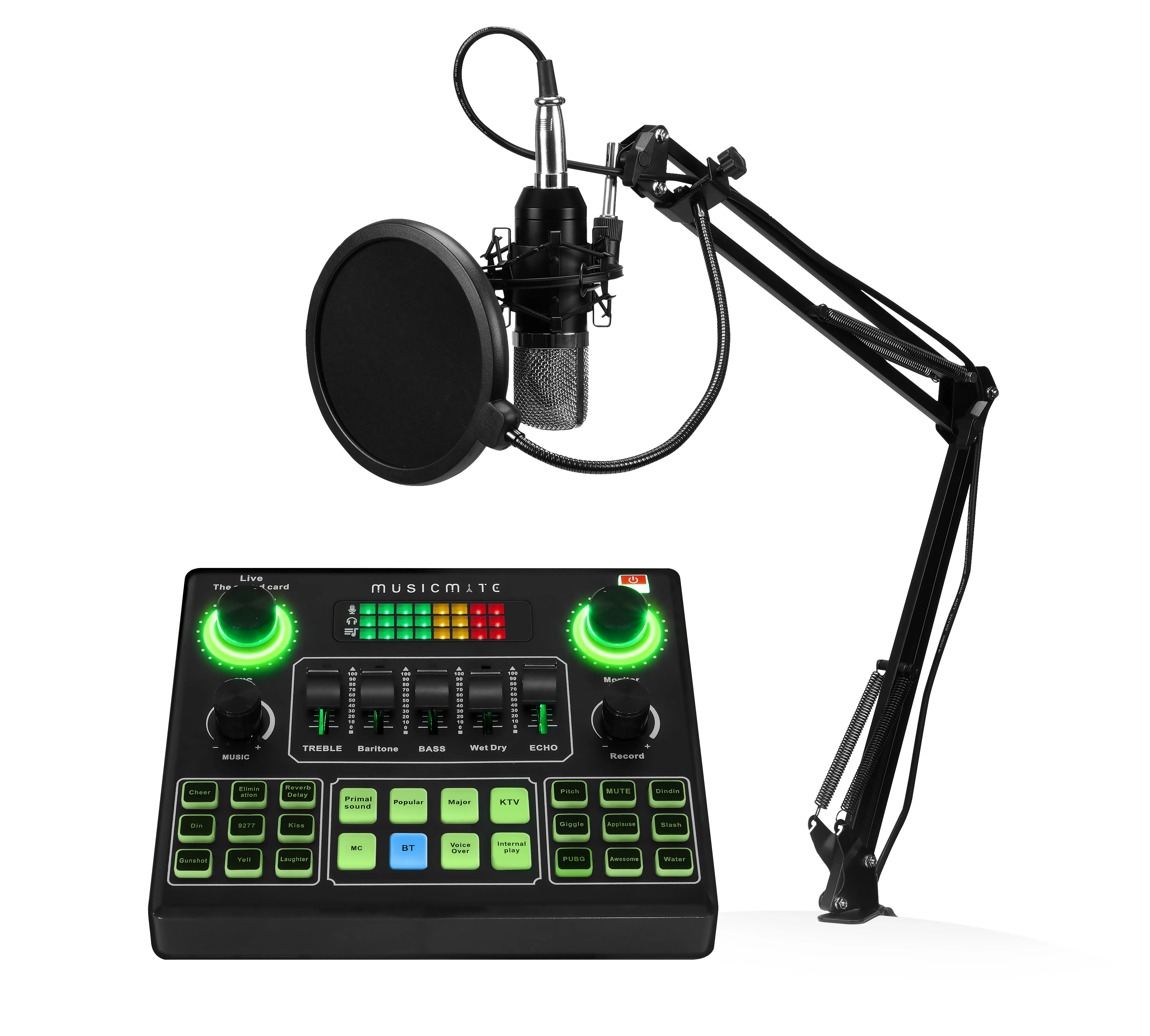 Mikrofon Musicmate MM-SD130 StreamMaster + Zestaw do nagrywania i streamingu Przewodowy Pojemnościowy Czarny