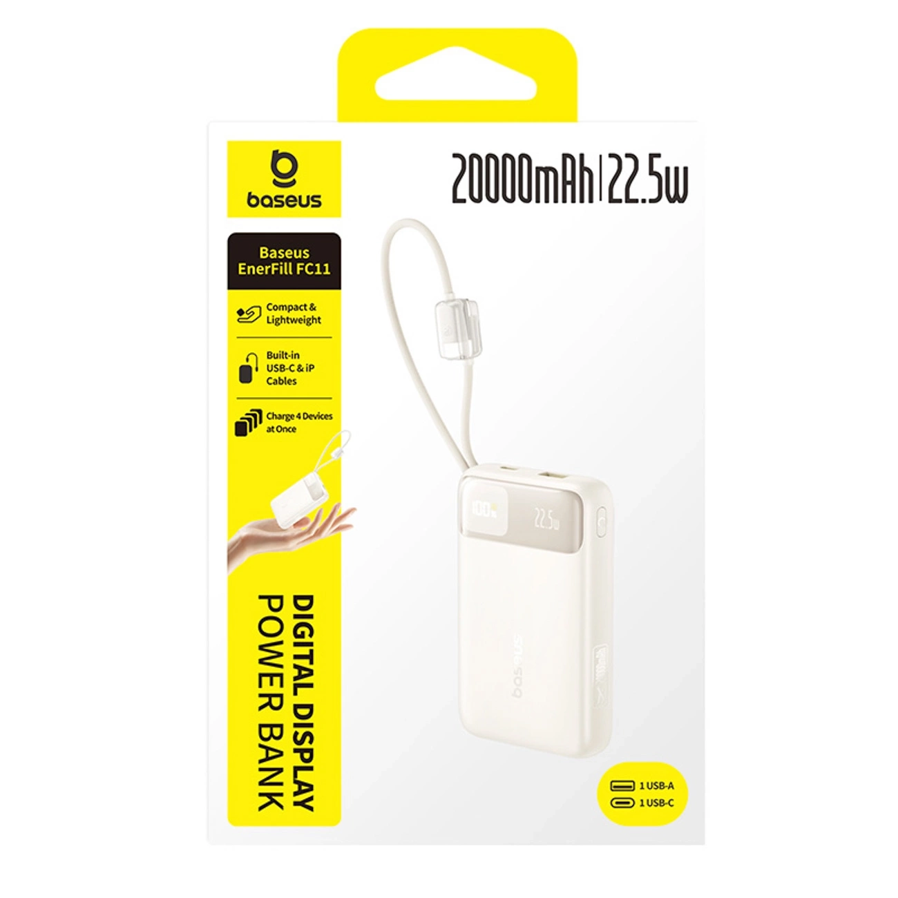 фото Внешний аккумулятор (павербанк) Baseus EnerFill FC11 20000mAh Beige (E0027S05) 1
