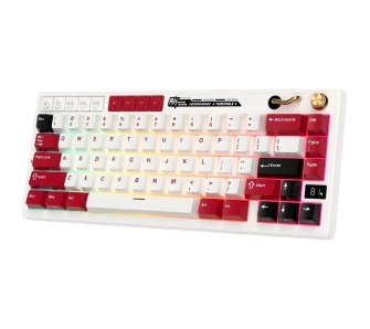 Klawiatura mechaniczna Royal Kludge RK-M65 Famicom Cream Switch Biało-Czerwony