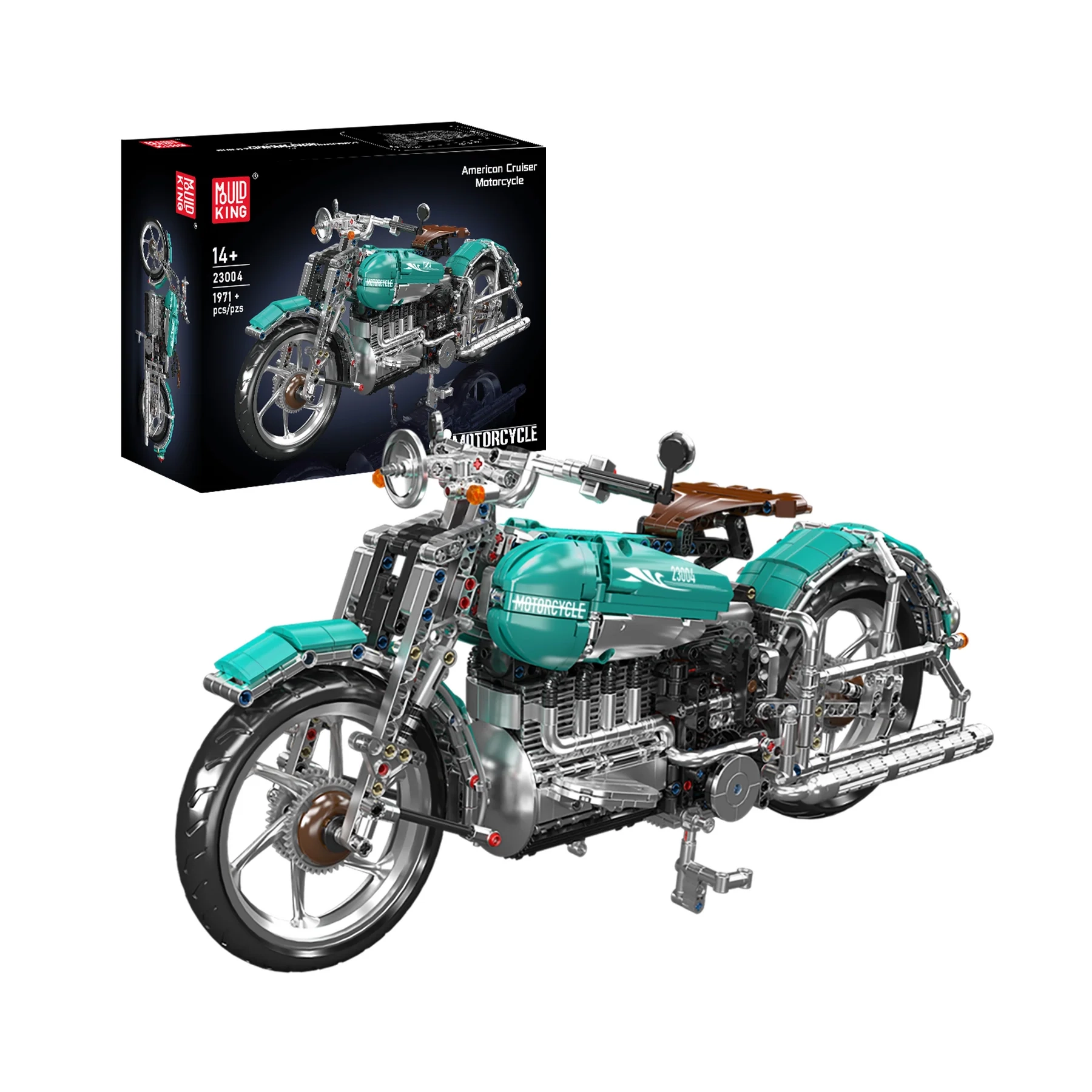 Klocki Mould King American Cruiser Motorcycle 23004 Zestaw klocków z 1971 elementów