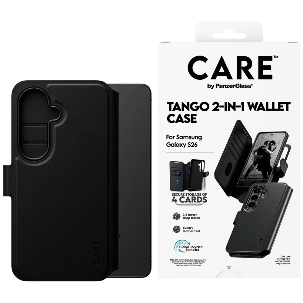 Etui PanzerGlass Tango 2w1 Wallet do Galaxy S26 Czarny