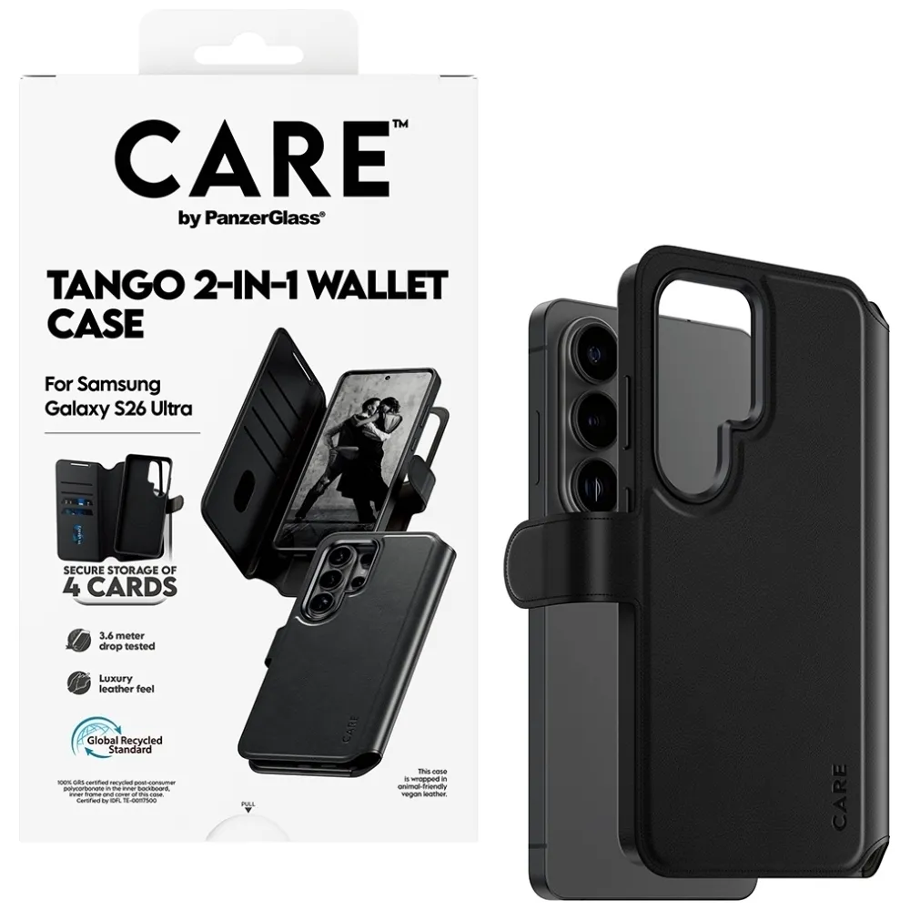 Etui PanzerGlass Tango 2w1 Wallet do Galaxy S26 Ultra Czarny