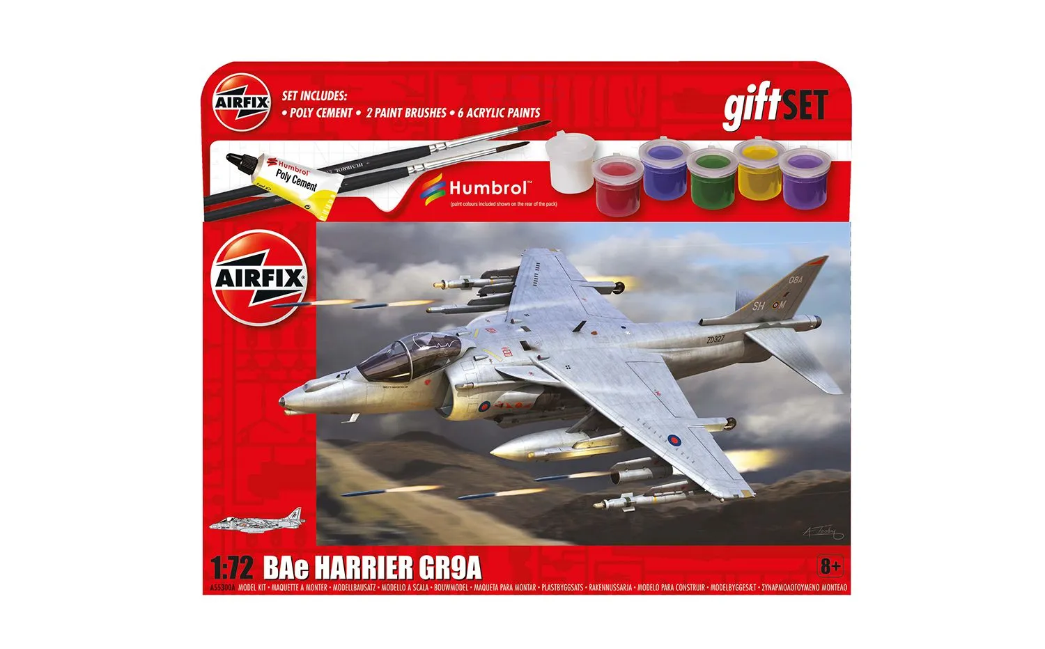 Model do sklejania Airfix A55300A Gift Set BAe Harrier GR.9A