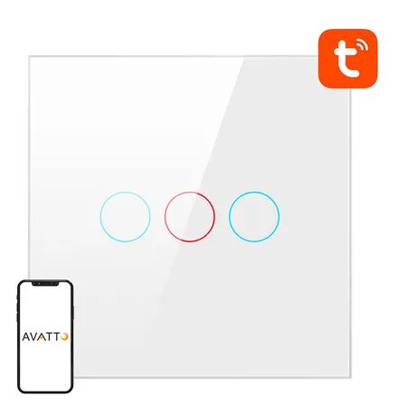 Inteligentny włącznik Avatto ZigBee WiFi TS02-EU-W3 TUYA Biały
