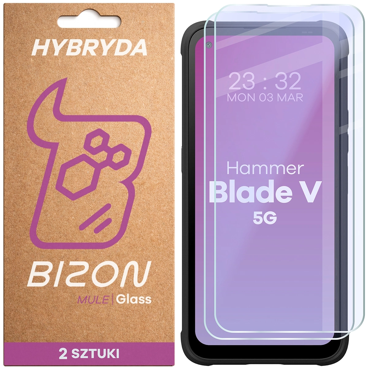 Szkło hybrydowe Bizon Glass Mule Duo do Hammer Blade V 5G 2 sztuki