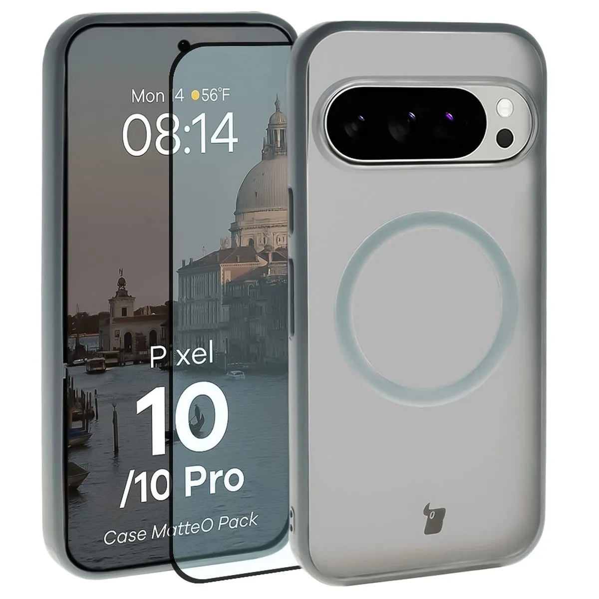 Szkło hartowane Bizon Case MatteO Pack do Google Pixel 10 / Google Pixel 10 Pro Szary