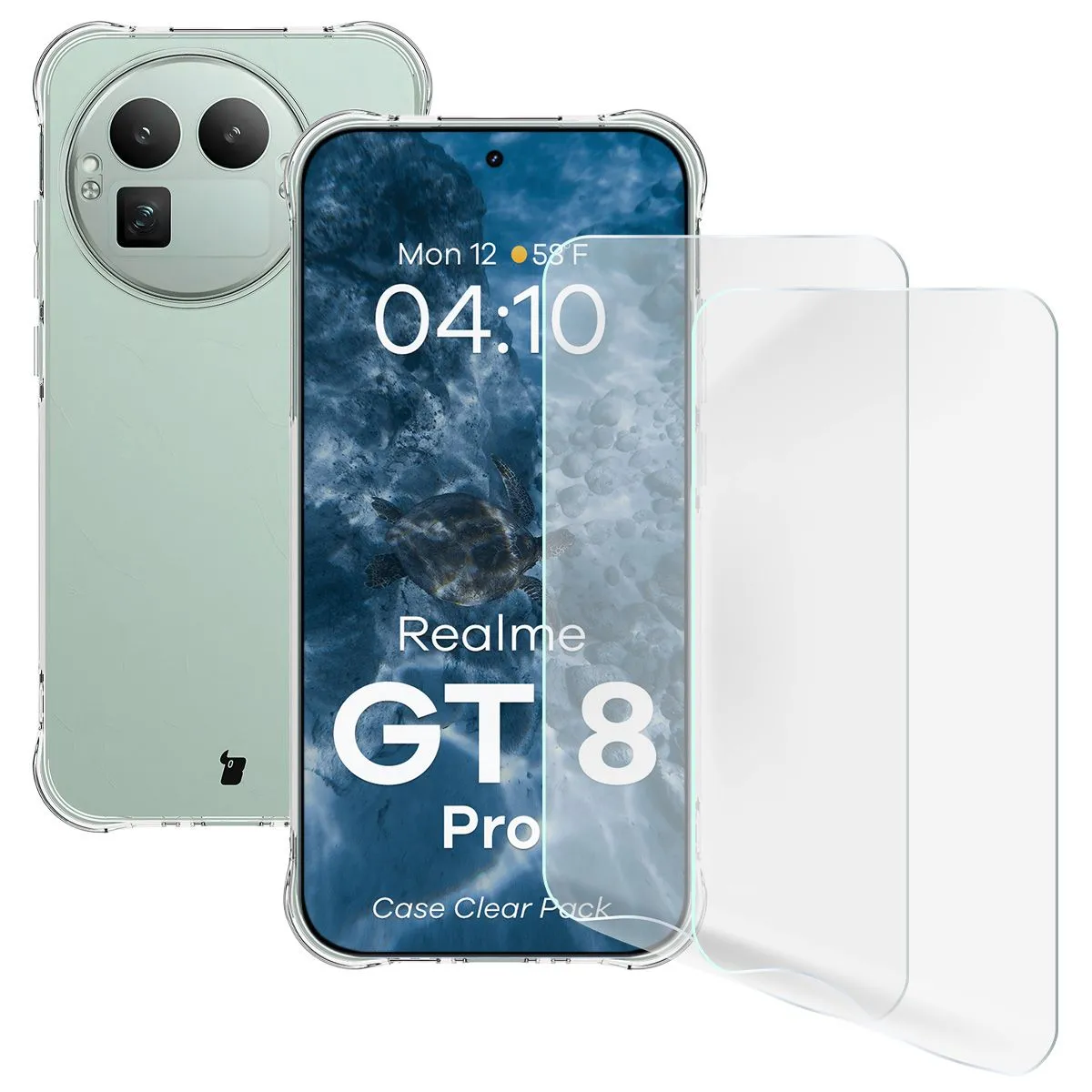 Folia ochronna Bizon Case Clear Pack do Realme GT 8 Pro Przezroczysty