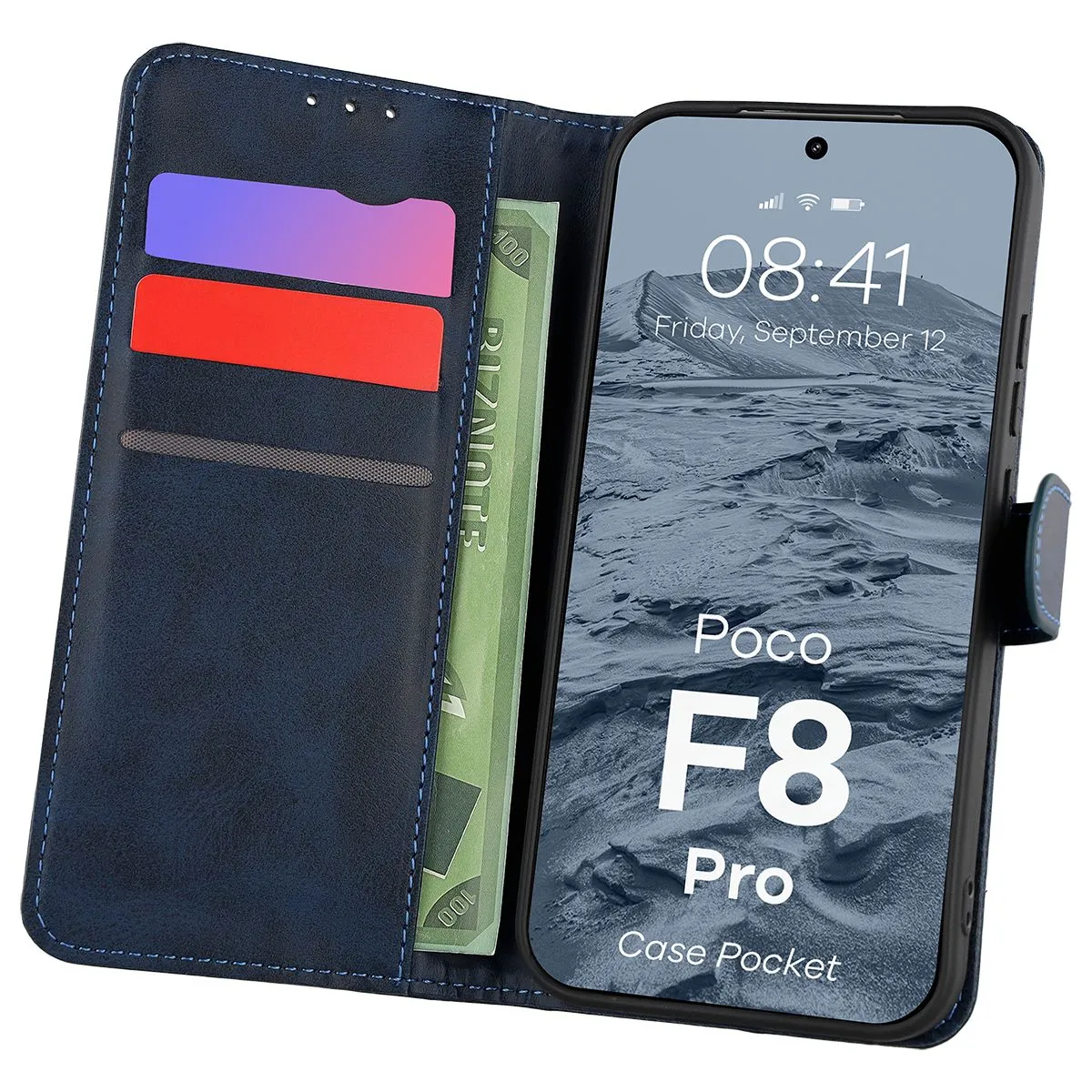 Etui Bizon Pocket do Xiaomi POCO F8 Pro Granatowy