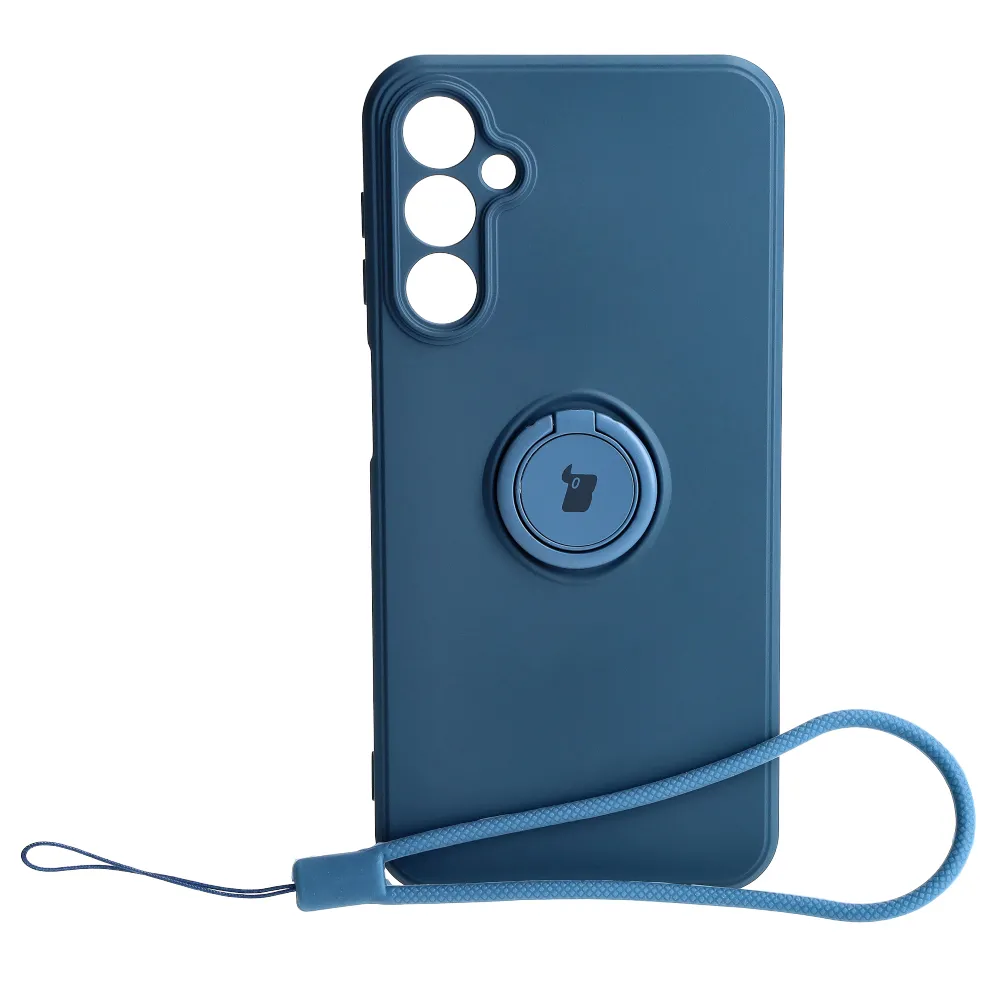 Etui Bizon Silicone Ring Sq do Galaxy A24 4G Granatowy