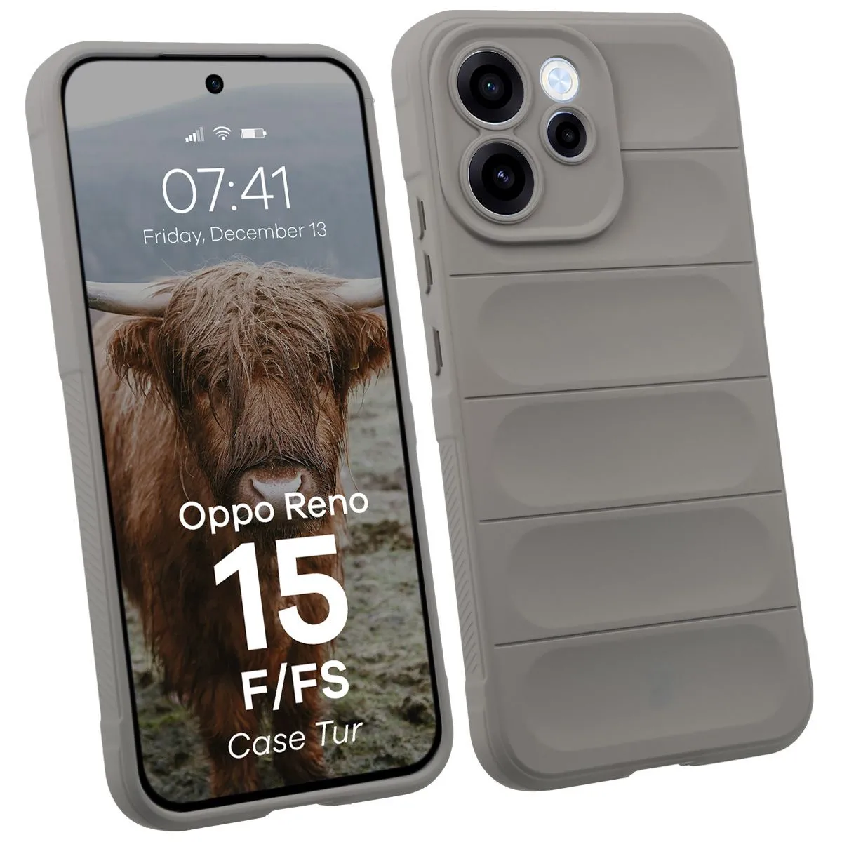 Etui Bizon Tur do Oppo Reno 15 F / Oppo Reno 15 FS Jasnoszary