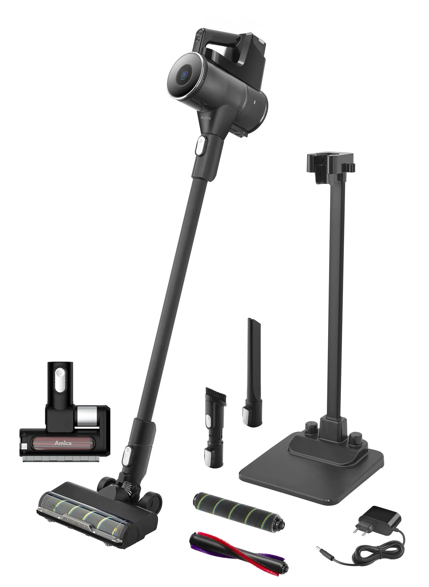 Odkurzacz pionowy Amica VMB XPro Dark 60min Wymienny akumulator Mini elektroszczotka