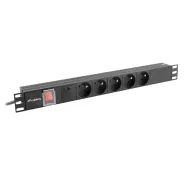 Lanberg RACK PDU 19" 1U 16A 5x 230V PL Czarny 2m