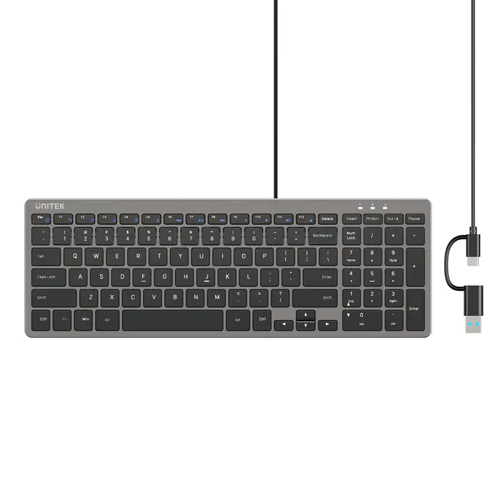 Klawiatura nożycowa Unitek SlimTap Grafitowy