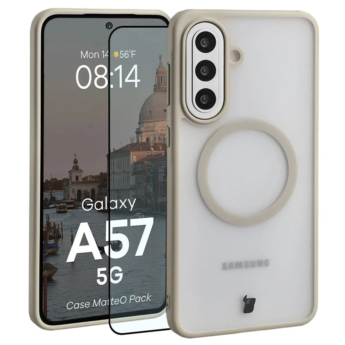Szkło hartowane Bizon MatteO Pack do Galaxy A57 5G Beżowy