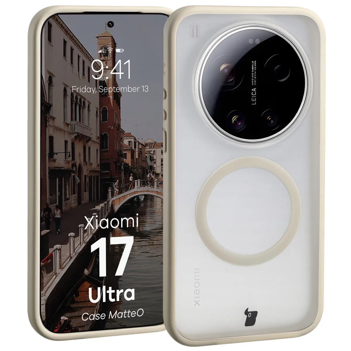 Etui Bizon Case MatteO do Xiaomi 17 Ultra Beżowy