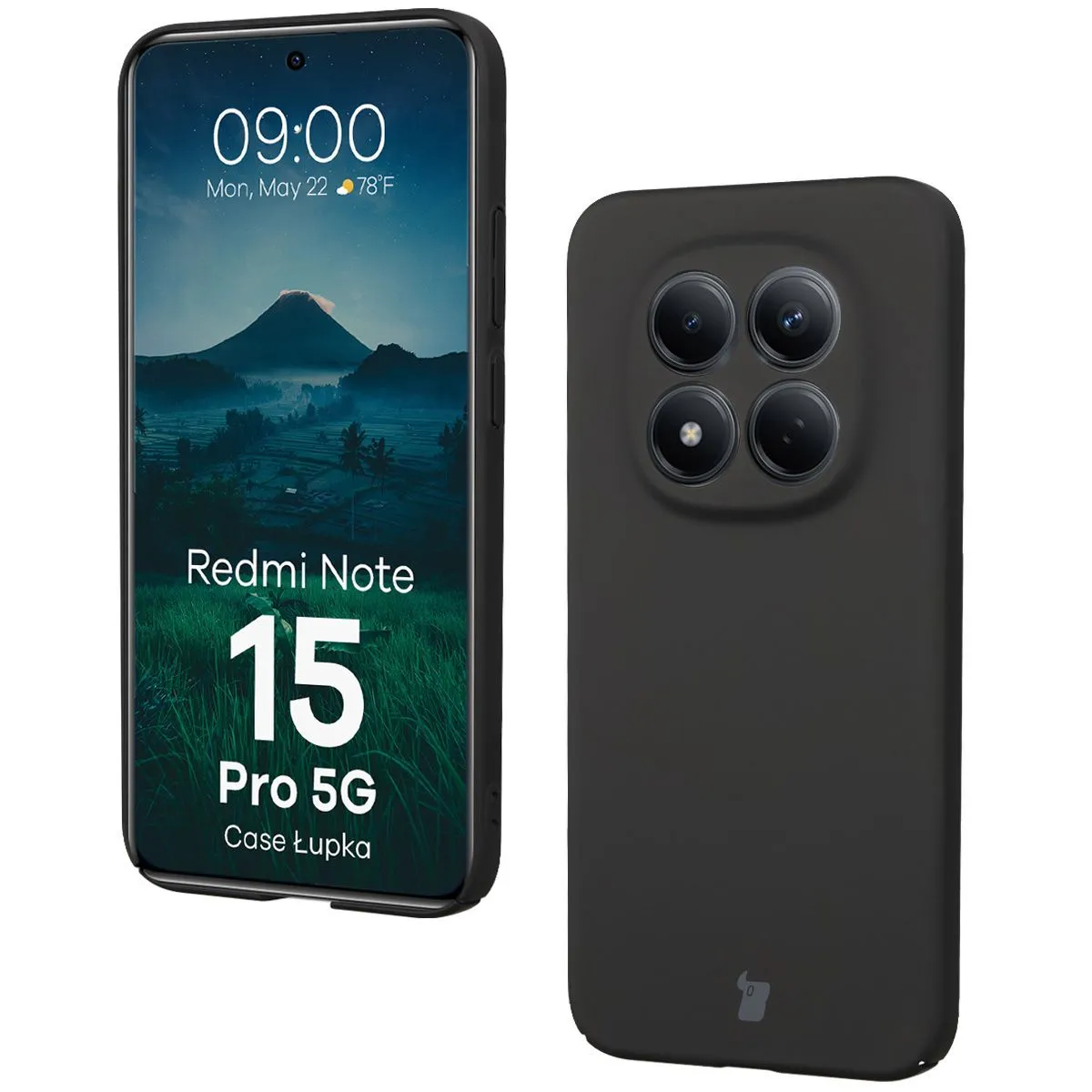 Etui Bizon Case Łupka do Xiaomi Redmi Note 15 Pro 5G Czarny
