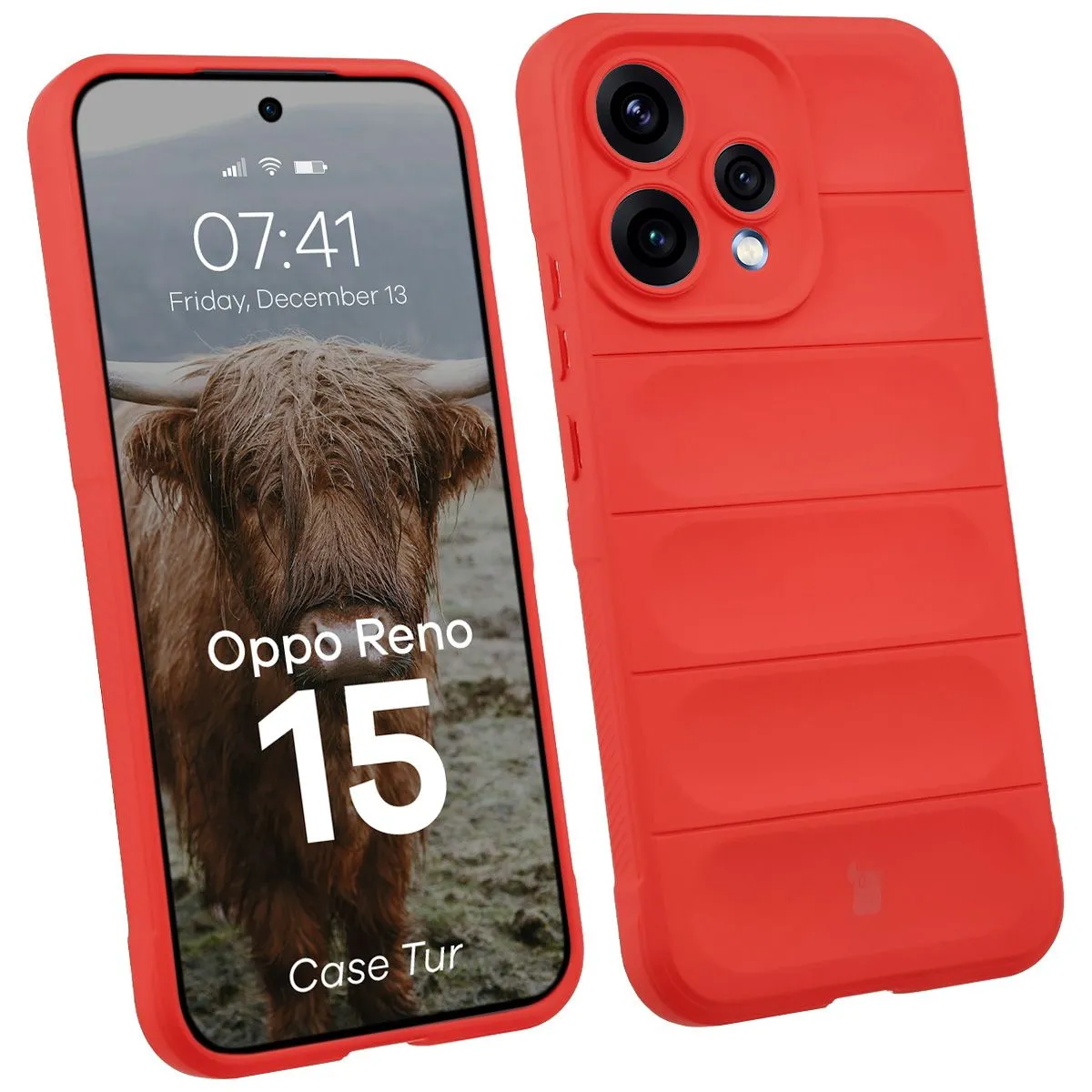 Etui Bizon Case Tur do Oppo Reno 15 Czerwony