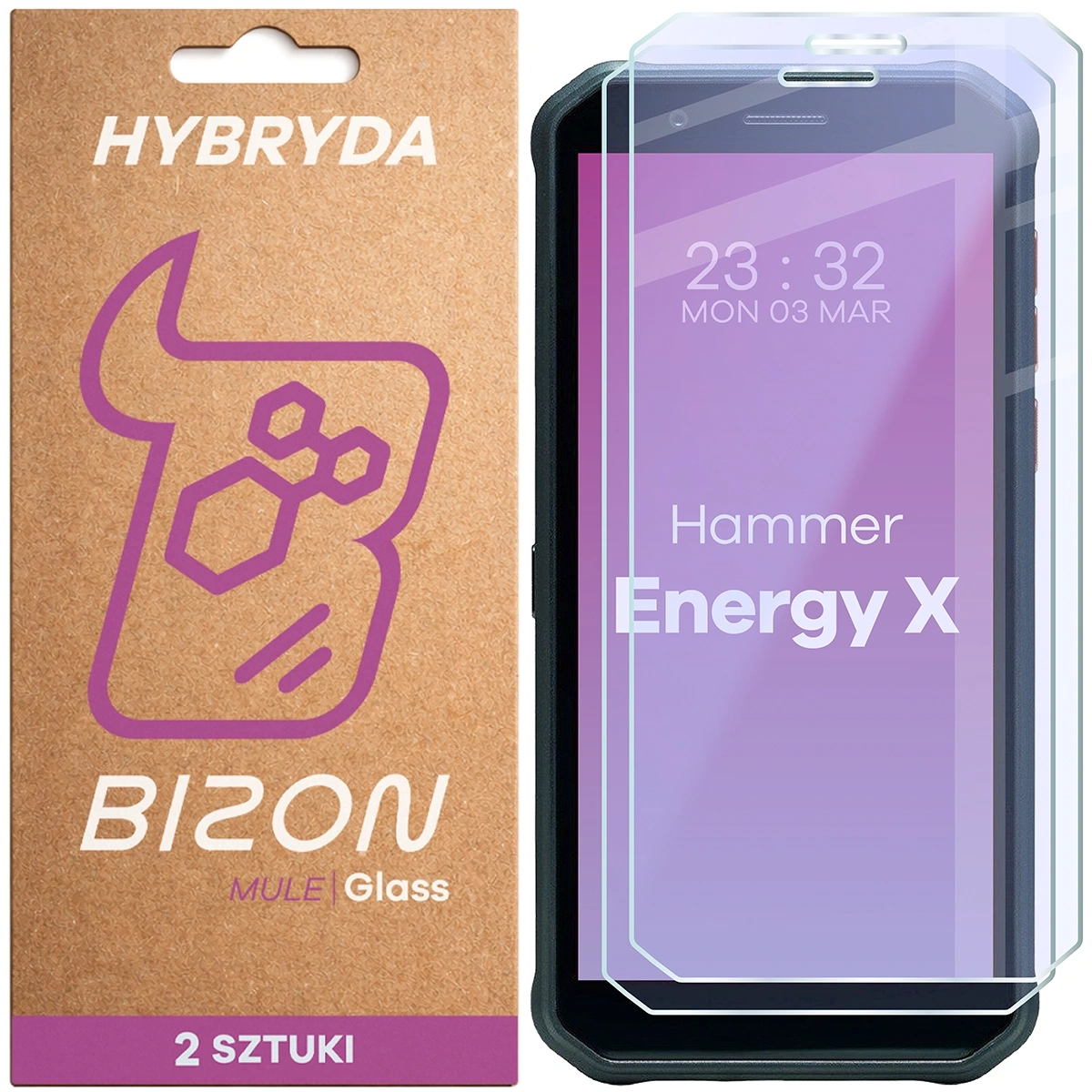 Szkło hybrydowe Bizon elastyczne Glass Mule Duo do HAMMER Energy X 2 sztuki