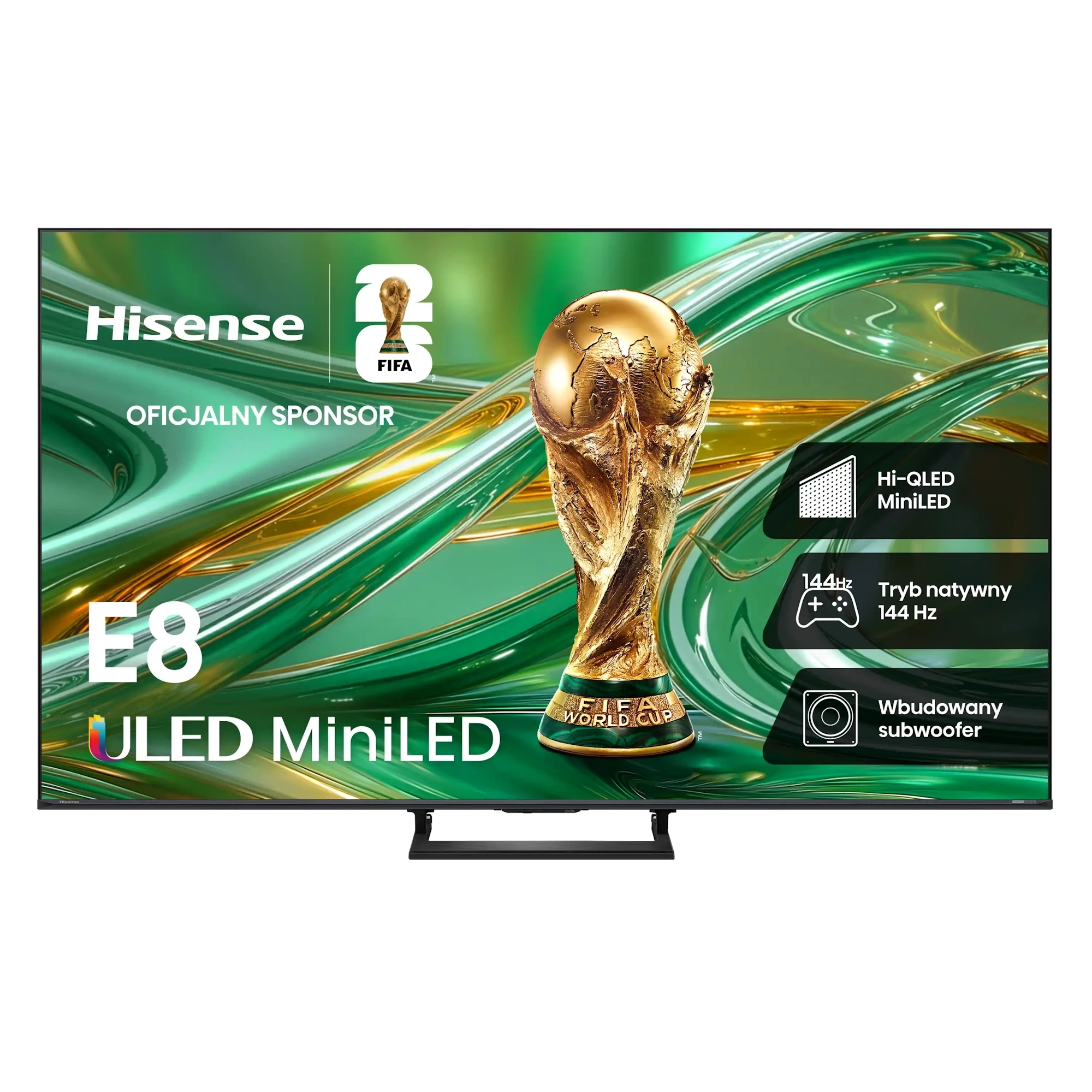 Telewizor Hisense 75E8S 75" ULED MiniLED 4K 144Hz Smart TV Funkcje AI Dolby Vision Dolby Atmos DTS X HDMI 2.1 DVB-T2
