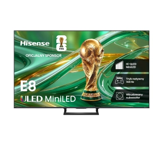 Telewizor Hisense 75E8S 75" ULED MiniLED 4K 144Hz Smart TV Funkcje AI Dolby Vision Dolby Atmos DTS X HDMI 2.1 DVB-T2