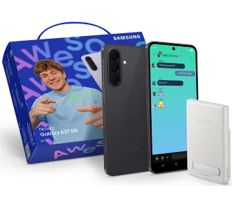 Zestaw smartfon Samsung Galaxy A37 5G 6/128GB 6,7" 120Hz 50Mpix Szary + Powerbank Samsung Qi2 Magnet 5000mAh + Opakowanie prezentowe