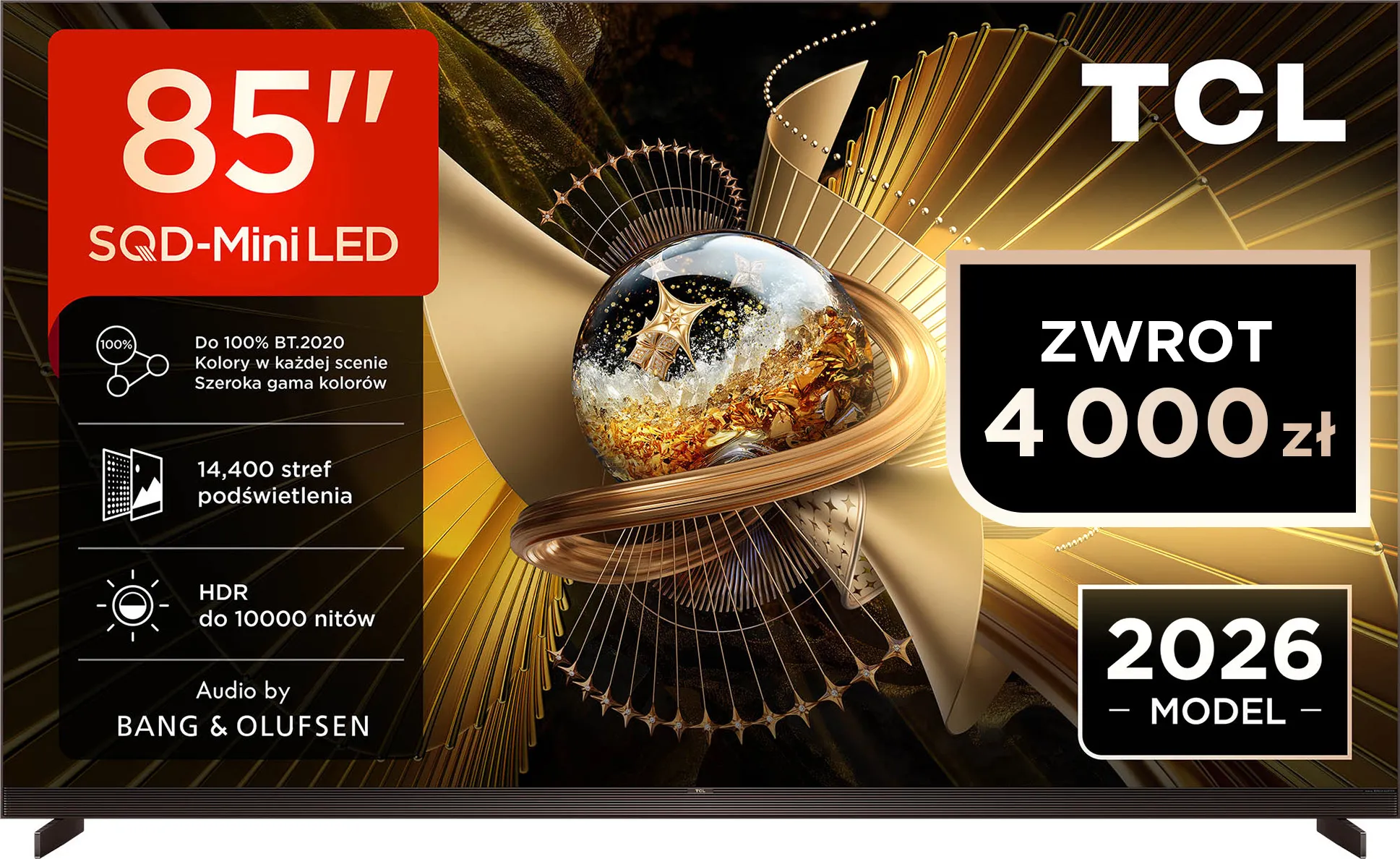 Telewizor TCL 85X11L 85" SQD-Mini LED 4K 144Hz Google TV Dolby Vision Dolby Atmos DTS-X Bang & Olufsen HDMI 2.1 DVB-T2