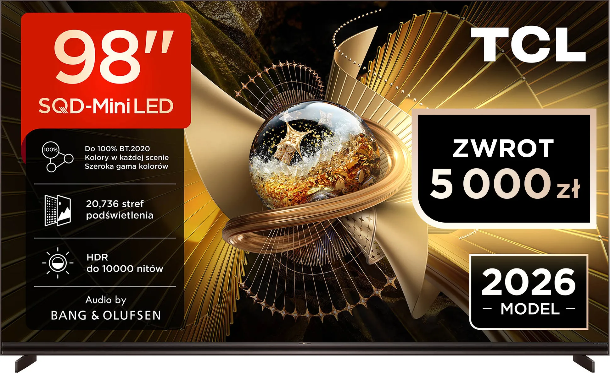 Telewizor TCL 98X11L 98" SQD-Mini LED 4K 144Hz Google TV Dolby Vision Dolby Atmos DTS-X Bang & Olufsen HDMI 2.1 DVB-T2