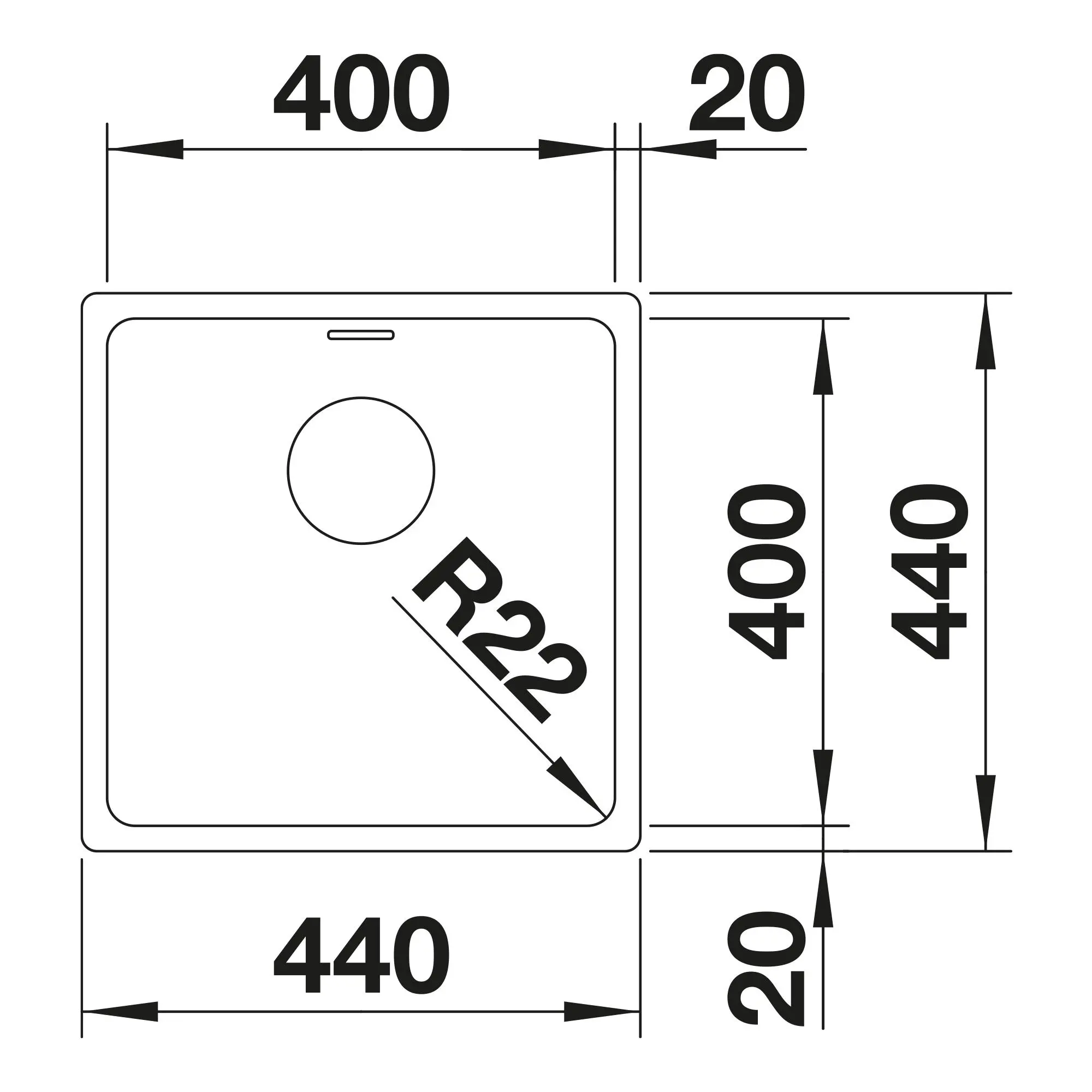 Zlewozmywak Blanco ANDANO 400-U 522959 Stalowy Srebrny