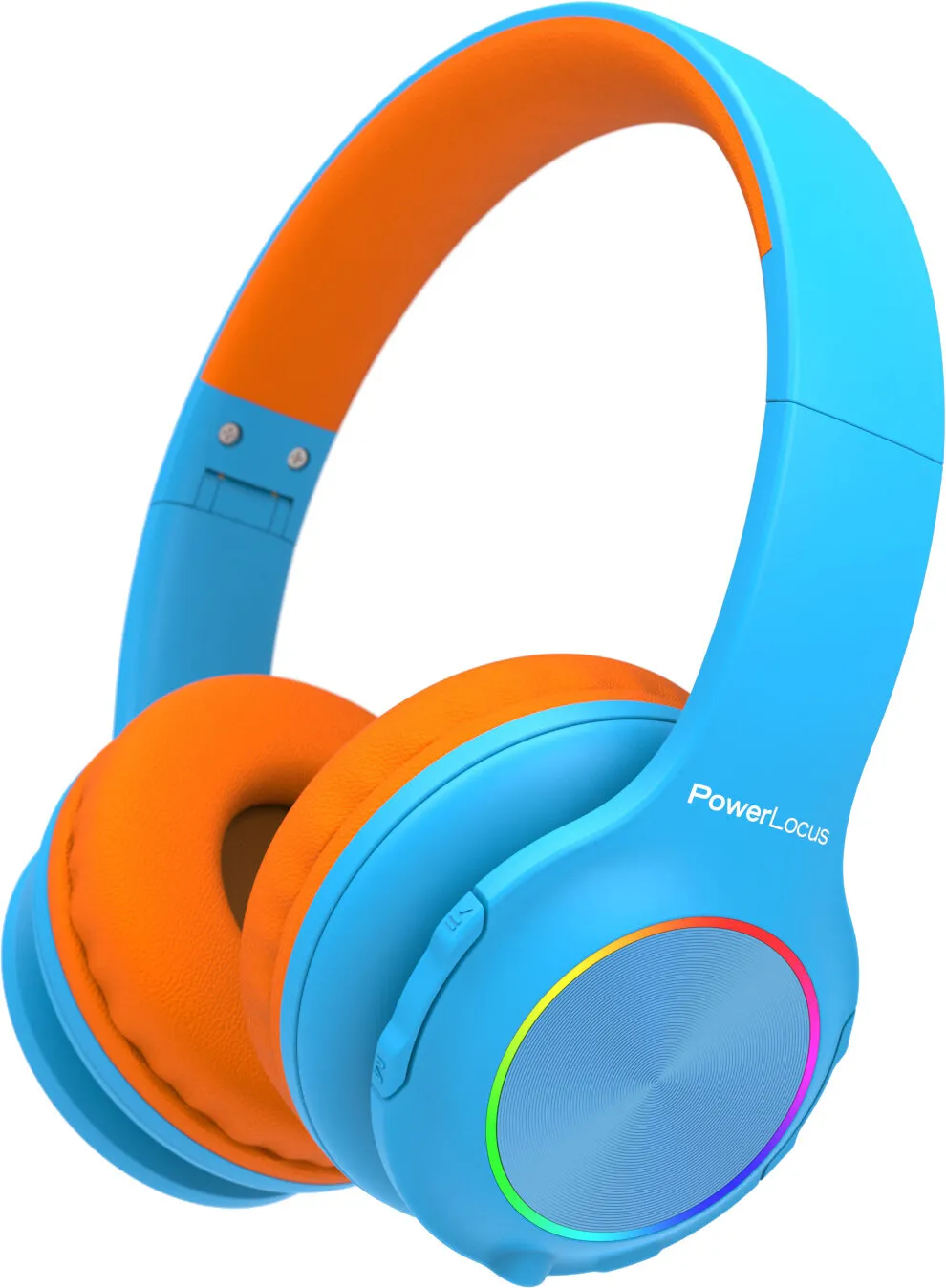 Słuchawki bezprzewodowe PowerLocus Pled Nauszne Dla Dzieci Bluetooth 5.3 Niebiesko-pomarańczowy