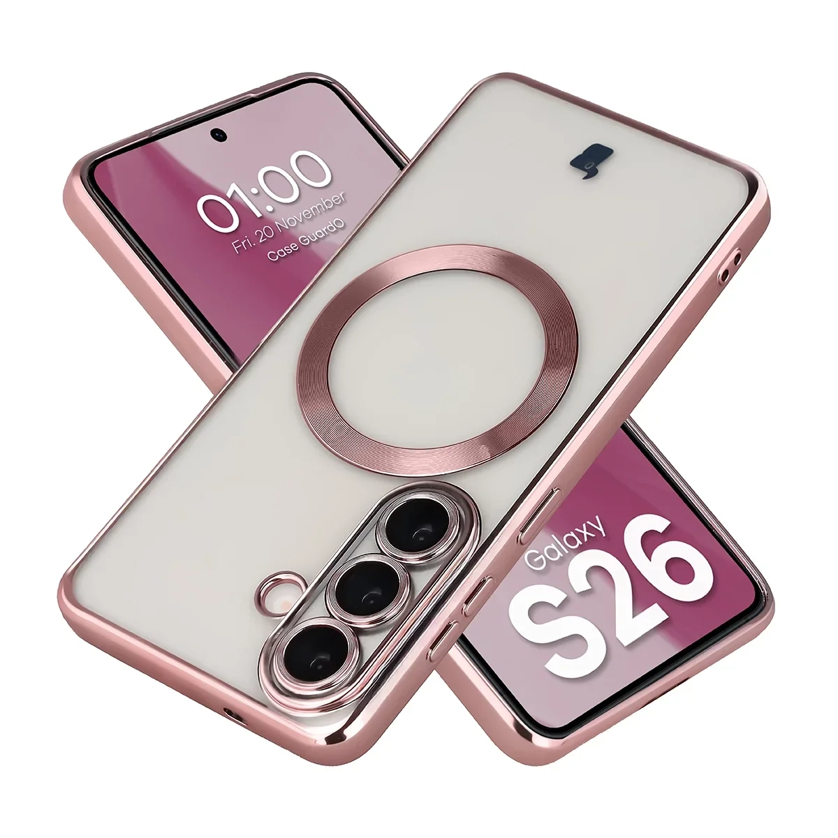 Etui Bizon Case GuardO do Galaxy S26 Jasnoróżowy