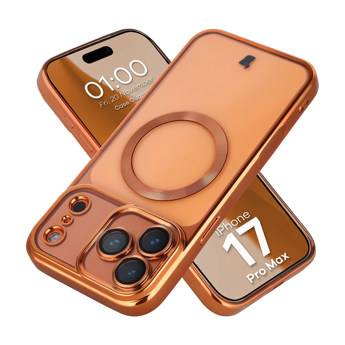 Etui Bizon Case GuardO do iPhone 17 Pro Max Pomarańczowy