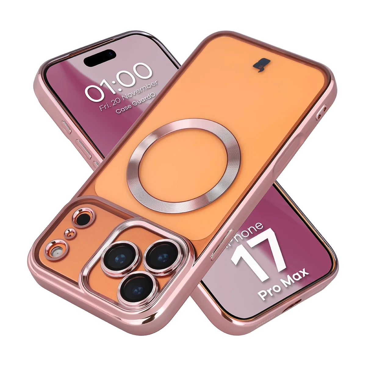 Etui Bizon Case GuardO do iPhone 17 Pro Max Jasnoróżowy