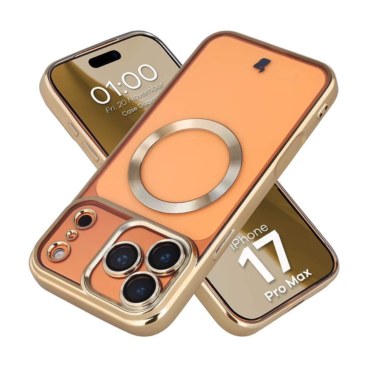 Etui Bizon Case GuardO do iPhone 17 Pro Max Złoty
