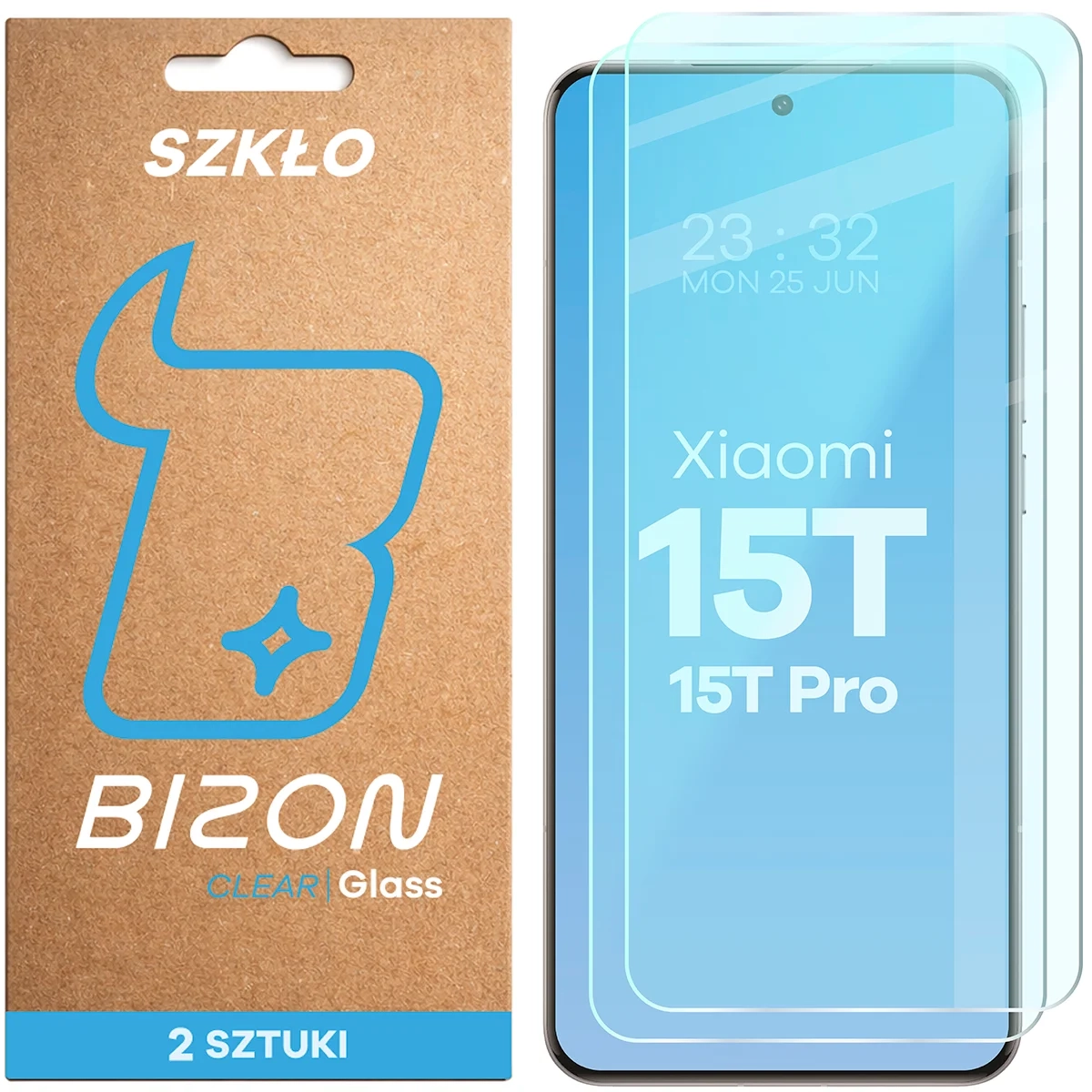 Szkło hartowane Bizon na ekran Glass Clear Duo do Xiaomi 15T / 15T Pro 2 sztuki