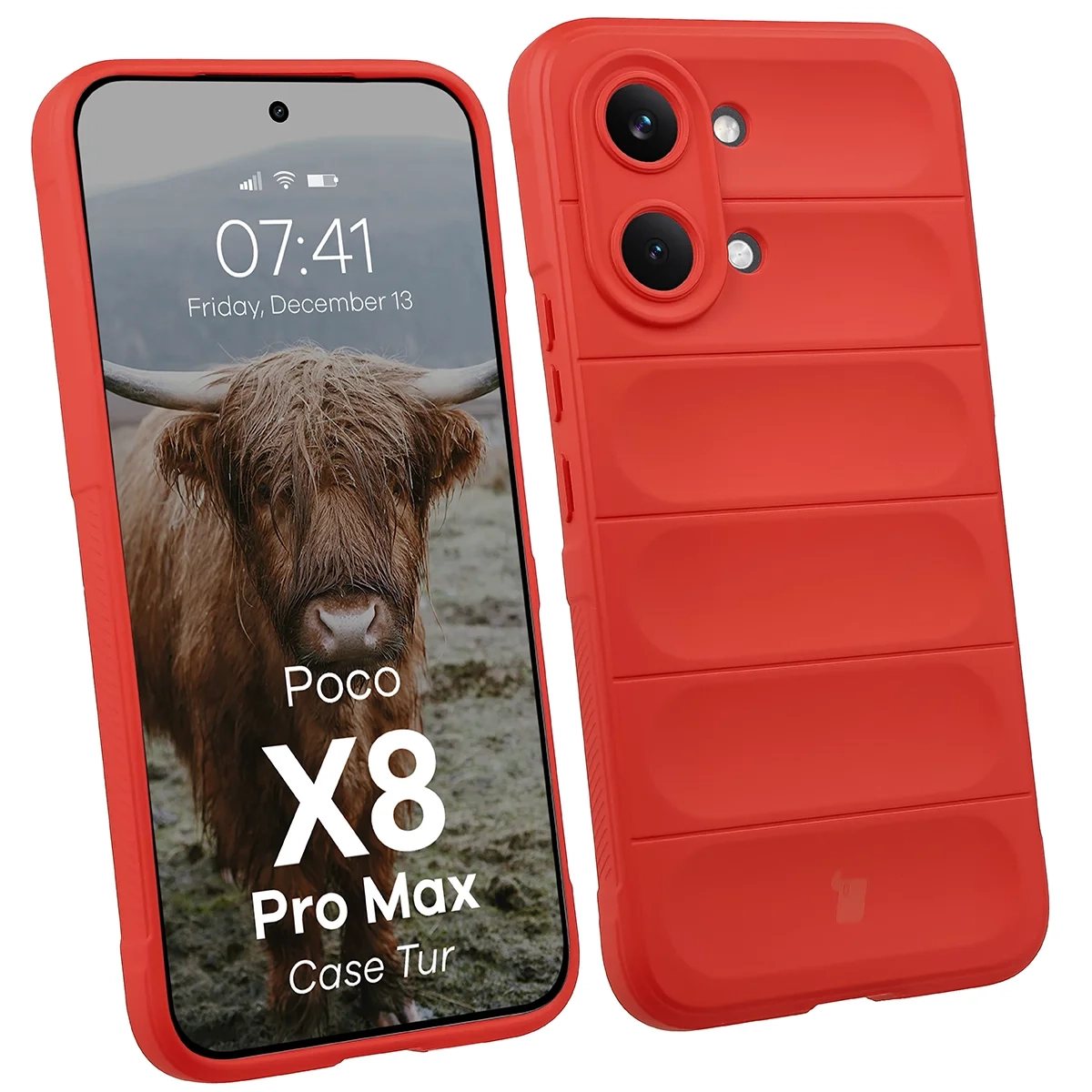 Etui Bizon Case Tur do Xiaomi POCO X8 Pro Max Czerwony