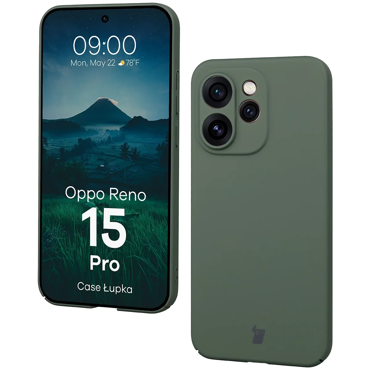 Etui Bizon Case Łupka do Oppo Reno 15 Pro Zielony