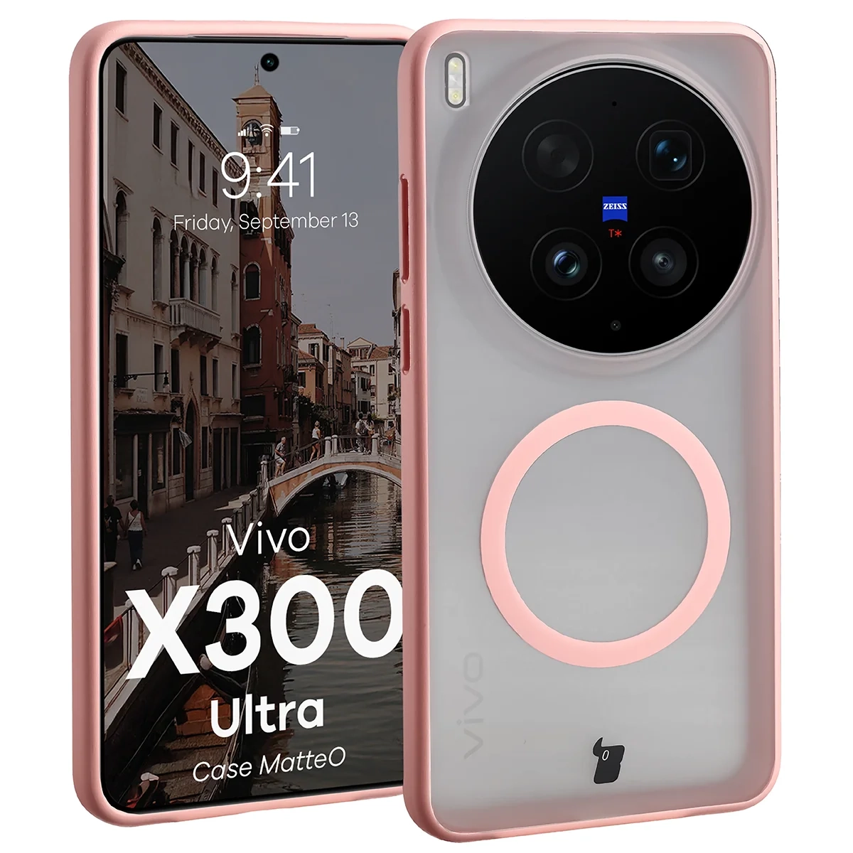 Etui Bizon Case MatteO do Vivo X300 Ultra Jasnoróżowy
