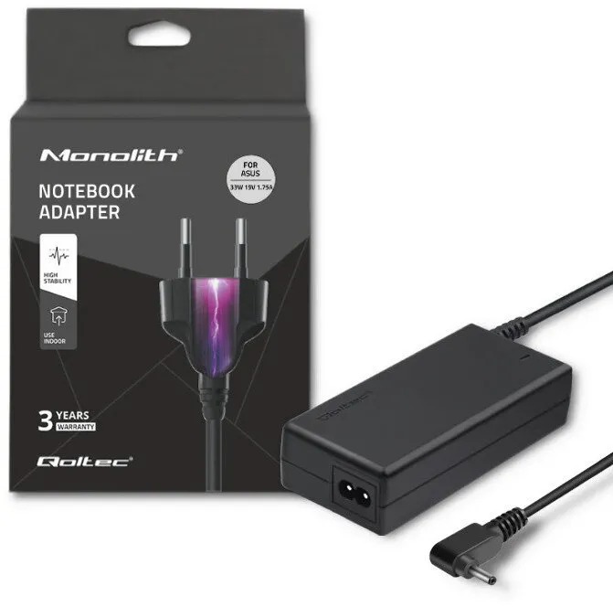 Zasilacz do laptopa Qoltec 51507 Asus 19V 1.75A 4.0*1.35 33W Czarny