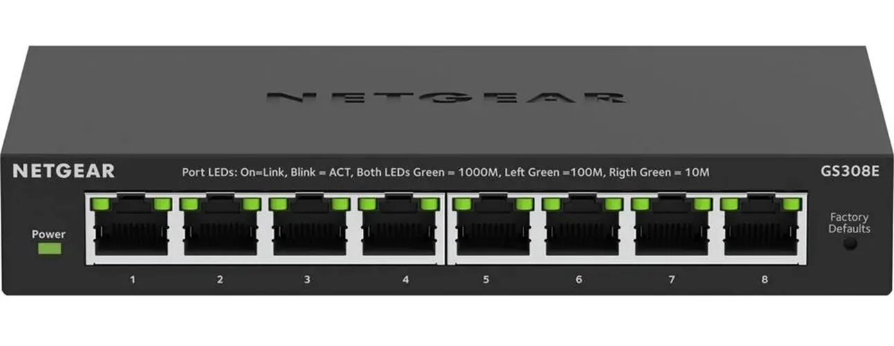 Switch Netgear GS308E-400EUS Czarny